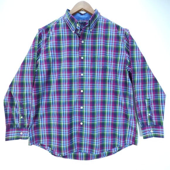 Chaps Other - Chaps Plaid Shirt Mens Large Purple Green Skate Streetwear Button Down Easy Care